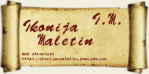 Ikonija Maletin vizit kartica